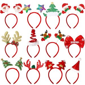 MGparty 12 Pieces Multicolor Christmas Headbands Kids and Adults Unisex One Size Plastic, Non-woven Fabric Christmas Party Decorations & Photo Booth Props MGparty 12 Pieces Multicolor Christmas Headbands Kids and Adults Unisex One Size Plastic, Non-woven Fabric Christmas Party Decorations & Photo Booth Props