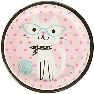 Creative Labs Convertting Cute Cats Round Paper Dinner Plates - 8 Pcs Multi-Coloured 328596