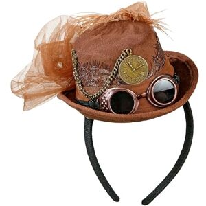 W WIDMANN MILANO Party Fashion Widmann 68562 – Headband with Mini Cylinder Steampunk Suede Look Retro Theme Party Carnival W WIDMANN MILANO Party Fashion Widmann 68562 – Headband with Mini Cylinder Steampunk Suede Look Retro Theme Party Carnival