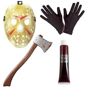 COUNTRY PURSUIT Mega_JumbleSale® Jason Voorhees Horror Hockey, Killer, Freddy krueger vs Hockey Festival Halloween Masquerade Party Hockey Mask + Black Gloves + Fake Blood + Bloody Toy COUNTRY PURSUIT Mega_JumbleSale® Jason Voorhees Horror Hockey, Killer, Freddy krueger vs Hockey Festival Halloween Masquerade Party Hockey Mask + Black Gloves + Fake Blood + Bloody Toy