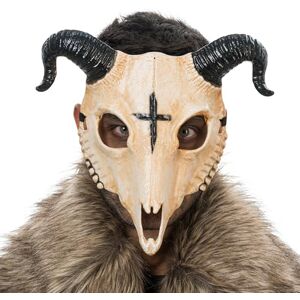 Chaks Devil Mask with Horns, Half Mask with Cross Symbol, Costume Accessories for Halloween, Carnival & Horror Party Chaks Devil Mask with Horns, Half Mask with Cross Symbol, Costume Accessories for Halloween, Carnival & Horror Party