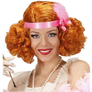 W WIDMANN MILANO Party Fashion Red Burlesque with Headband & Feather Boxed Wig for Hair Accessory Fancy Dress W WIDMANN MILANO Party Fashion Red Burlesque with Headband & Feather Boxed Wig for Hair Accessory Fancy Dress