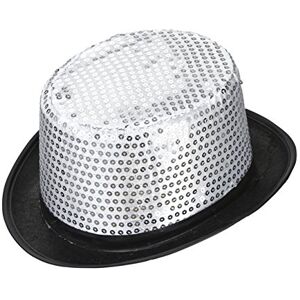 W WIDMANN MILANO Party Fashion Widmann 0444Y Sequined Top Hat Adult Unisex, 1910s, 1920s, New Year, Show, Dancers, Carnival, One Size, Silver Color W WIDMANN MILANO Party Fashion Widmann 0444Y Sequined Top Hat Adult Unisex, 1910s, 1920s, New Year, Show, Dancers, Carnival, One Size, Silver Color
