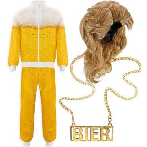 W WIDMANN MILANO Party Fashion 03144 Kostüm Set Trainingsanzug, Perücke, Bier-halskette Costume, Tracksuit, Wig, Beer Necklace, Letter Pattern, Multicoloured, XL W WIDMANN MILANO Party Fashion 03144 Kostüm Set Trainingsanzug, Perücke, Bier-halskette Costume, Tracksuit, Wig, Beer Necklace, Letter Pattern, Multicoloured, XL