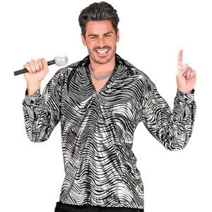 W WIDMANN MILANO Party Fashion Widmann 58033 Halloween shirt disco fever, Striped, Silver, XL W WIDMANN MILANO Party Fashion Widmann 58033 Halloween shirt disco fever, Striped, Silver, XL