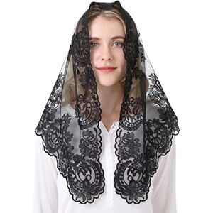 Spanish Mantilla Lace Veil Mantilla Catholic Church Chapel Veil Head Covering Latin Mass, Black, 120cm*60cm Spanish Mantilla Lace Veil Mantilla Catholic Church Chapel Veil Head Covering Latin Mass, Black, 120cm*60cm