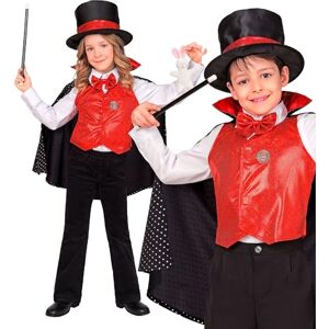 W WIDMANN MILANO Party Fashion 19145 Kinderkostüm Zauberer Children's Wizard Costume, Black/red, 116 (EU) W WIDMANN MILANO Party Fashion 19145 Kinderkostüm Zauberer Children's Wizard Costume, Black/red, 116 (EU)