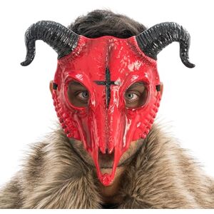 Chaks Devil Mask with Horns, Half Mask with Cross Symbol, Costume Accessories for Halloween, Carnival & Horror Party Chaks Devil Mask with Horns, Half Mask with Cross Symbol, Costume Accessories for Halloween, Carnival & Horror Party