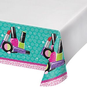 Creative Labs Converting PC317714 Border Print Plastic Tablecover, Sparkle Spa Party Theme 1 Pc, Paper, Multi Color