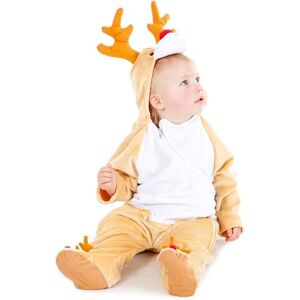 PRETEND TO BEE Christmas Rudolph Reindeer Onesie Dress Up Costume for Kids/Toddlers/Babies, 12-18 Months PRETEND TO BEE Christmas Rudolph Reindeer Onesie Dress Up Costume for Kids/Toddlers/Babies, 12-18 Months