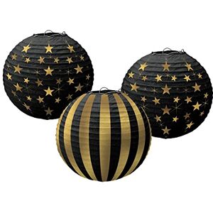 amscan (PKT) Hollywood G&G Hot Stamped Lanterns 24cm (3 pk) Glitz & Glam amscan (PKT) Hollywood G&G Hot Stamped Lanterns 24cm (3 pk) Glitz & Glam