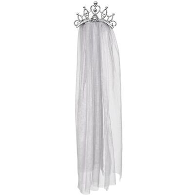 Boland Zombie Princess Tiara Headband with Veil – White, One Size – Perfect for Halloween, Horror Parties, and Cosplay Boland Zombie Princess Tiara Headband with Veil – White, One Size – Perfect for Halloween, Horror Parties, and Cosplay