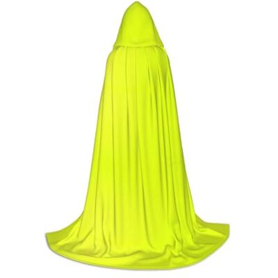 WXBHHJN Fluorescent Yellow Print Cloak with Hood Unisex Wizard Costume Cape for Halloween, Cosplay & Themed Parties, Black, S WXBHHJN Fluorescent Yellow Print Cloak with Hood Unisex Wizard Costume Cape for Halloween, Cosplay & Themed Parties, Black, S
