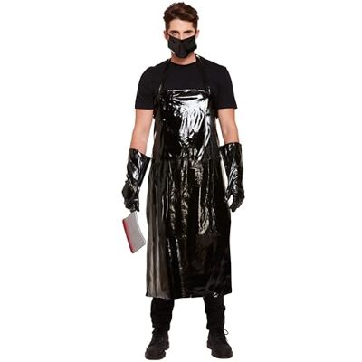 HENBRANDT Scary Butcher Halloween Adult Fancy Dress Costume Realistic Horror Film Style One Size Outfit with Apron, Mask & Gloves for Parties, Events & Cosplay HENBRANDT Scary Butcher Halloween Adult Fancy Dress Costume Realistic Horror Film Style One Size Outfit with Apron, Mask & Gloves for Parties, Events & Cosplay