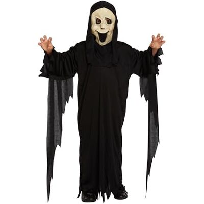HENBRANDT Children’s Demon Ghost with Screaming Face Mask Fancy Dress Costume Kids Ghostly Black Robe Size Small Ages 4-6 Halloween Fancy Dress Outfit for Boys and Girls HENBRANDT Children’s Demon Ghost with Screaming Face Mask Fancy Dress Costume Kids Ghostly Black Robe Size Small Ages 4-6 Halloween Fancy Dress Outfit for Boys and Girls