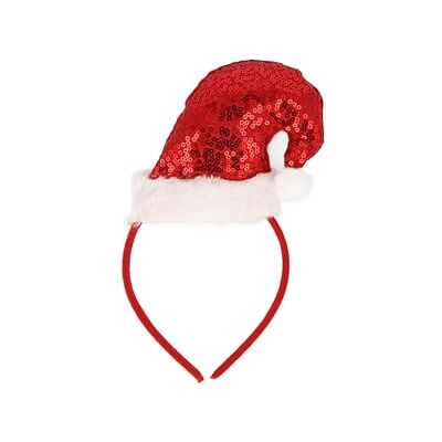 HENBRANDT Sparkling Red Sequin Mini Santa Hat Headband 1 x Festive Christmas Party Accessory for Adults Fancy Dress Costume Xmas Holiday Celebrations Events HENBRANDT Sparkling Red Sequin Mini Santa Hat Headband 1 x Festive Christmas Party Accessory for Adults Fancy Dress Costume Xmas Holiday Celebrations Events