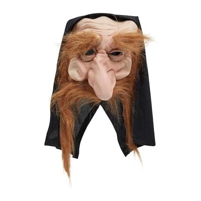 Bristol Novelty Adult Brown Gnome Rubber Mask With Hood & Beard Set Eye-Catching Design, Perfect for Parties, Halloween, World Book Day, Costumes, & Pranks Bristol Novelty Adult Brown Gnome Rubber Mask With Hood & Beard Set Eye-Catching Design, Perfect for Parties, Halloween, World Book Day, Costumes, & Pranks