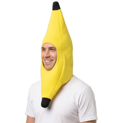 HENBRANDT Single Adult Banana Head Novelty Hat 54cm Funny Yellow Banana Hat Festival Plush Fruit Headgear Photo Prop Cosplay Headwear Unisex Fancy Dress Costume Accessory for Men and Women HENBRANDT Single Adult Banana Head Novelty Hat 54cm Funny Yellow Banana Hat Festival Plush Fruit Headgear Photo Prop Cosplay Headwear Unisex Fancy Dress Costume Accessory for Men and Women
