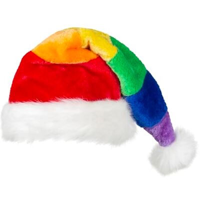 Boland 13443 Christmas Hat Santa Rainbow Colours with Longer Point and White Bobble, Santa Claus, Santa Claus, Santa Claus, Santa, Christmas, Carnival, Theme Party Boland 13443 Christmas Hat Santa Rainbow Colours with Longer Point and White Bobble, Santa Claus, Santa Claus, Santa Claus, Santa, Christmas, Carnival, Theme Party