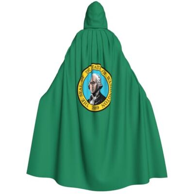 KLJnmbb Washington Flag Print Hooded Cloak Halloween Robe Cosplay Carnival 185cm Casual Wear Versatile Accessory Outdoor Versatile Costume Cape KLJnmbb Washington Flag Print Hooded Cloak Halloween Robe Cosplay Carnival 185cm Casual Wear Versatile Accessory Outdoor Versatile Costume Cape