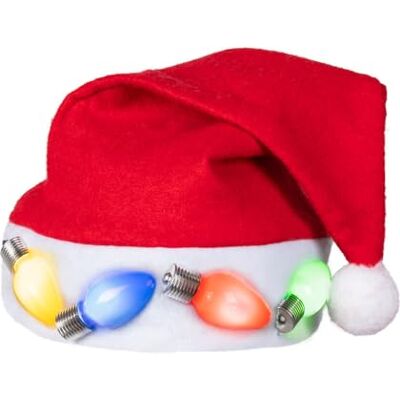 Boland Light Up Santa Hat, LED, Plush White Trim, Christmas Hat, Xmas, Christmas Fancy Dress Accessory, Unisex, Flashing Santa, Party, Secret Santa, Adult, One Size (Red) Boland Light Up Santa Hat, LED, Plush White Trim, Christmas Hat, Xmas, Christmas Fancy Dress Accessory, Unisex, Flashing Santa, Party, Secret Santa, Adult, One Size (Red)