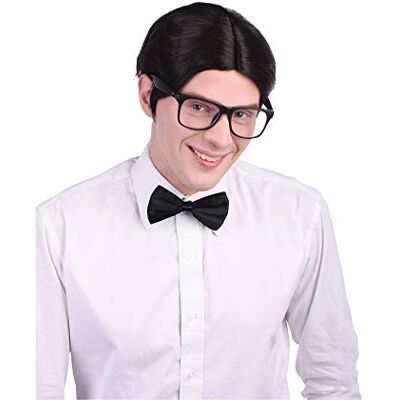Bristol Novelty Mens Black Nerd Wig, Pack of 1 Stylish Design, Perfect Accessory for Costumes, Festivals, Cosplay Events, & More Halloween Bristol Novelty Mens Black Nerd Wig, Pack of 1 Stylish Design, Perfect Accessory for Costumes, Festivals, Cosplay Events, & More Halloween