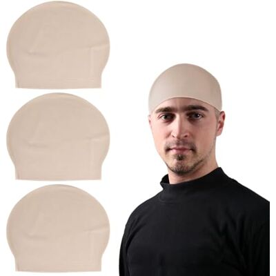 UILYNIU 3 Pcs Adult Latex Bald Cap Fancy Dress Bald Hat Wig Cap Wig Accessory Halloween Head Cap Fake Scalp for Cosplay Party UILYNIU 3 Pcs Adult Latex Bald Cap Fancy Dress Bald Hat Wig Cap Wig Accessory Halloween Head Cap Fake Scalp for Cosplay Party