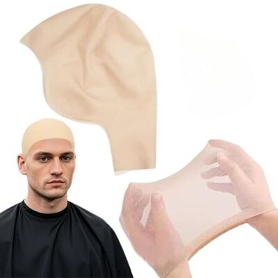 SDXCJY Premium Latex Bald Cap Set with 2 Elastic-Fit Mesh Wig Liner – Realistic Skin-Color Bald Head Cover Ideal for Cosplay, Halloween, Theatrical Makeup & Fancy Dress Parties (One Size) SDXCJY Premium Latex Bald Cap Set with 2 Elastic-Fit Mesh Wig Liner – Realistic Skin-Color Bald Head Cover Ideal for Cosplay, Halloween, Theatrical Makeup & Fancy Dress Parties (One Size)