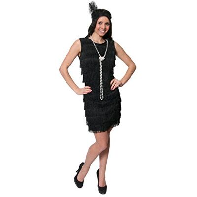 I Love Fancy Dress - Flapper Dress - Black - Fringed - Dress I Love Fancy Dress - Flapper Dress - Black - Fringed - Dress