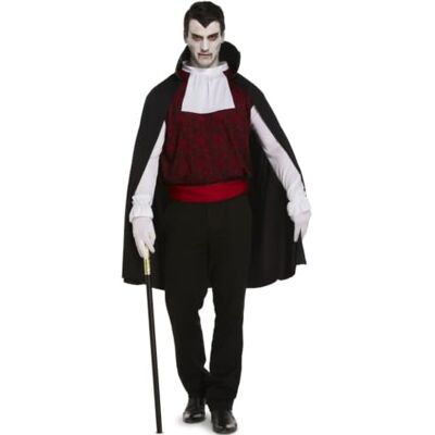 HENBRANDT Vampire Adult Fancy Dress Costume, One Size Cape and Shirt Included, Trousers, Cane and Gloves Not Included HENBRANDT Vampire Adult Fancy Dress Costume, One Size Cape and Shirt Included, Trousers, Cane and Gloves Not Included