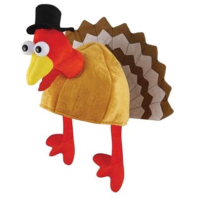 HENBRANDT Single Adult Turkey Christmas Hat Funny Animal Hat Novelty Plush Turkey in Pilgrim Hat Silly Christmas Hats Secret Santa Gift Thanksgiving Costume Accessory for Men and Women HENBRANDT Single Adult Turkey Christmas Hat Funny Animal Hat Novelty Plush Turkey in Pilgrim Hat Silly Christmas Hats Secret Santa Gift Thanksgiving Costume Accessory for Men and Women