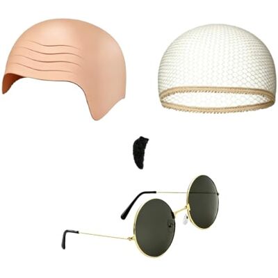 BRIARLEYSKY Bald Cap,Bald Caps Costume Kit With Sunglasses Universal Fancy Dress Adults Women Men and Adult Funny Party Costumes Accessories Set Suitable Halloween or Music Icon Famous Celebrity multipack Disguise BRIARLEYSKY Bald Cap,Bald Caps Costume Kit With Sunglasses Universal Fancy Dress Adults Women Men and Adult Funny Party Costumes Accessories Set Suitable Halloween or Music Icon Famous Celebrity multipack Disguise