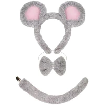 Avejjbaey 1/3/4PCS Costume Accessory Set Mouse Ear Headband Tail Tutu Skirt Bowtie Avejjbaey 1/3/4PCS Costume Accessory Set Mouse Ear Headband Tail Tutu Skirt Bowtie