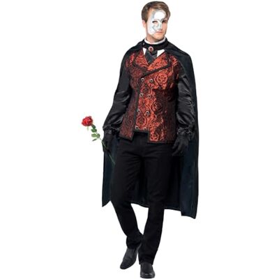 Smiffys Dark Opera Masquerade Costume Cape, Mock Shirt, Mask, Gloves & Faux Rose, Fancy Dress, Adult Dress Up Costumes, Mens X-Large Smiffys Dark Opera Masquerade Costume Cape, Mock Shirt, Mask, Gloves & Faux Rose, Fancy Dress, Adult Dress Up Costumes, Mens X-Large