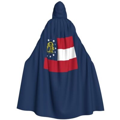 KLJnmbb Georgia Flag Print Hooded Cloak Halloween Robe Cosplay Carnival 185cm Casual Wear Versatile Accessory Outdoor Versatile Costume Cape KLJnmbb Georgia Flag Print Hooded Cloak Halloween Robe Cosplay Carnival 185cm Casual Wear Versatile Accessory Outdoor Versatile Costume Cape