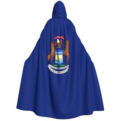 KLJnmbb Michigan State Flag Print Hooded Cloak Halloween Robe Cosplay Carnival 185cm Casual Wear Versatile Accessory Outdoor Versatile Costume Cape KLJnmbb Michigan State Flag Print Hooded Cloak Halloween Robe Cosplay Carnival 185cm Casual Wear Versatile Accessory Outdoor Versatile Costume Cape