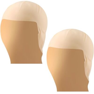 Lotsdonxia 2 Pcs bald head coverings, unisex latex flesh-colored simulated skin bald makeup role-playing spooky masks suitable for Comic-Con, Masquerade, Halloween, Party Lotsdonxia 2 Pcs bald head coverings, unisex latex flesh-colored simulated skin bald makeup role-playing spooky masks suitable for Comic-Con, Masquerade, Halloween, Party