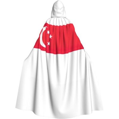 KLJnmbb Singapore Flag Print Hooded Cloak Halloween Robe Cosplay Carnival 185cm Casual Wear Versatile Accessory Outdoor Versatile Costume Cape KLJnmbb Singapore Flag Print Hooded Cloak Halloween Robe Cosplay Carnival 185cm Casual Wear Versatile Accessory Outdoor Versatile Costume Cape