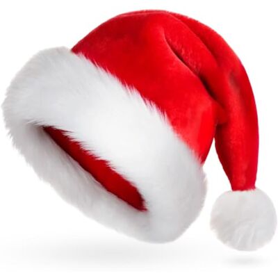 AUXHCYL Adult Christmas Hat, Plush Santa Hat, Red Santa Hat for Men and Women, Perfect for Christmas Parties (Pack of 1) AUXHCYL Adult Christmas Hat, Plush Santa Hat, Red Santa Hat for Men and Women, Perfect for Christmas Parties (Pack of 1)