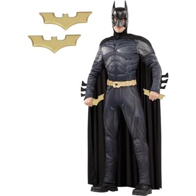 Funidelia Batman costume with batarangs for man The Dark Knight, Superheroes, DC Comics Costume for adults accessory fancy dress & props for Halloween, carnival & parties Size XS Black Funidelia Batman costume with batarangs for man The Dark Knight, Superheroes, DC Comics Costume for adults accessory fancy dress & props for Halloween, carnival & parties Size XS Black