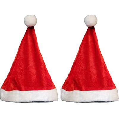 Hilltop Supplies Christmas Santa Claus Hat, Festive Party Supplies, Single, Two or Four Pack (2) Hilltop Supplies Christmas Santa Claus Hat, Festive Party Supplies, Single, Two or Four Pack (2)