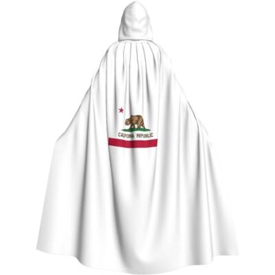 KLJnmbb California State Flag Print Hooded Cloak Halloween Robe Cosplay Carnival 185cm Casual Wear Versatile Accessory Outdoor Versatile Costume Cape KLJnmbb California State Flag Print Hooded Cloak Halloween Robe Cosplay Carnival 185cm Casual Wear Versatile Accessory Outdoor Versatile Costume Cape