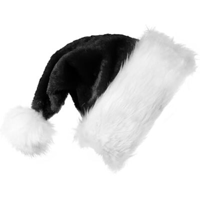 VEYLIN Father Christmas Hat Black Santa Hats Large for Adults Men Women Thickened Warm Christmas Party Hats VEYLIN Father Christmas Hat Black Santa Hats Large for Adults Men Women Thickened Warm Christmas Party Hats