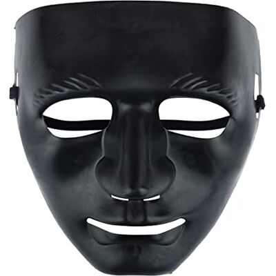 HENBRANDT Single Adult Black Plastic Mask Full Face Plain Cosplay Anonymous Hockey Ghost Face Mask Robot Scary Halloween Fancy Dress Costume Accessories for Men and Women HENBRANDT Single Adult Black Plastic Mask Full Face Plain Cosplay Anonymous Hockey Ghost Face Mask Robot Scary Halloween Fancy Dress Costume Accessories for Men and Women