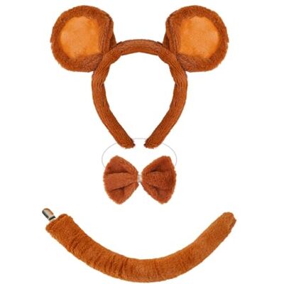 Avejjbaey 1/3/4PCS Costume Accessory Set Mouse Ear Headband Tail Tutu Skirt Bowtie Avejjbaey 1/3/4PCS Costume Accessory Set Mouse Ear Headband Tail Tutu Skirt Bowtie