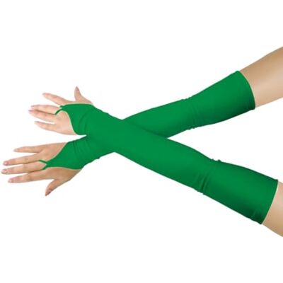 lucky baby store Girls' Boys' Adults' Halloween Makeup Fingerless Over Elbow Cosplay Costume Gloves (green) lucky baby store Girls' Boys' Adults' Halloween Makeup Fingerless Over Elbow Cosplay Costume Gloves (green)