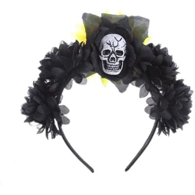 QQYHZX Skeleton Headband Halloween Cosplay Party Headwear, Black QQYHZX Skeleton Headband Halloween Cosplay Party Headwear, Black