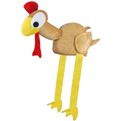 jokeshop Christmas Party Hats Novelty Selection Xmas Santa Elf Reindeer Festive Fancy Dress Adult Hat (Turkey Hat with Legs) jokeshop Christmas Party Hats Novelty Selection Xmas Santa Elf Reindeer Festive Fancy Dress Adult Hat (Turkey Hat with Legs)