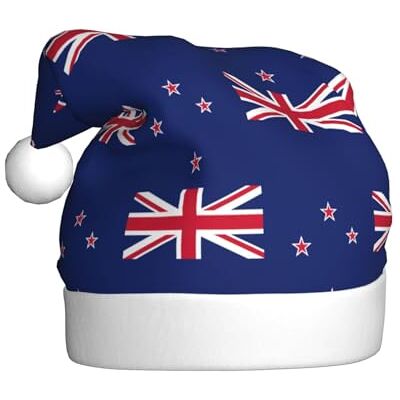 LEVNDIEJ New Zealand Flag Santa Hats Adult,Christmas Hat,Holiday For Unisexxmas Hat For New Year Festive Party LEVNDIEJ New Zealand Flag Santa Hats Adult,Christmas Hat,Holiday For Unisexxmas Hat For New Year Festive Party