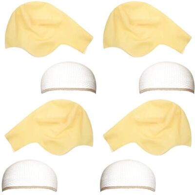 AXMQILY Mesh Liner Bald Cap Set, White Flexible Costume Prep Accessory for Stage Makeup, Cosplay Wear, Party Scenes Daily AXMQILY Mesh Liner Bald Cap Set, White Flexible Costume Prep Accessory for Stage Makeup, Cosplay Wear, Party Scenes Daily